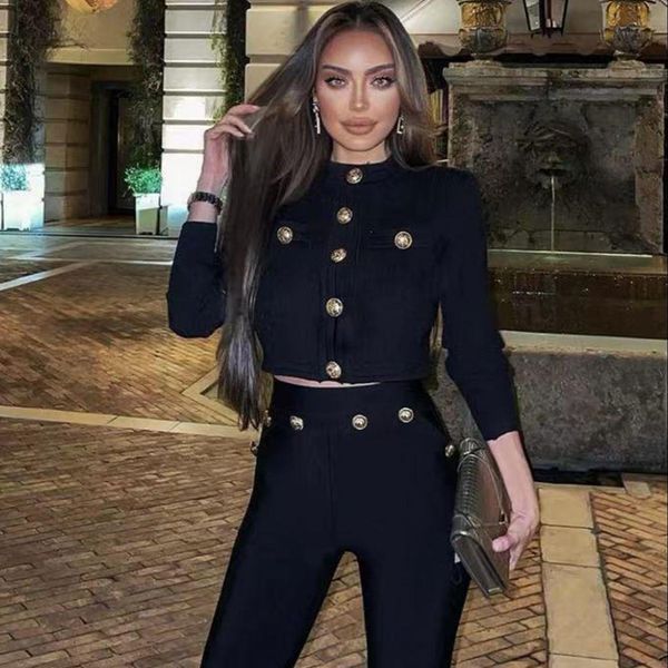pants 2022 new summer casual women bandage 2 two pieces sets long sleeve button coat full pants black o neck club party set, White
pants 2022 new summer casual women bandage 2 two pieces sets long sleeve button coat full pants black o neck club party set, White