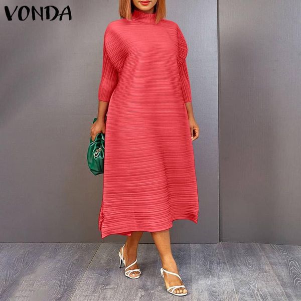 dresses alined dress vonda women high neck office midi dress 2022 vintage side slit 3/4 sleeve solid color vestido feminina party robe, Black;gray
dresses alined dress vonda women high neck office midi dress 2022 vintage side slit 3/4 sleeve solid color vestido feminina party robe, Black;gray