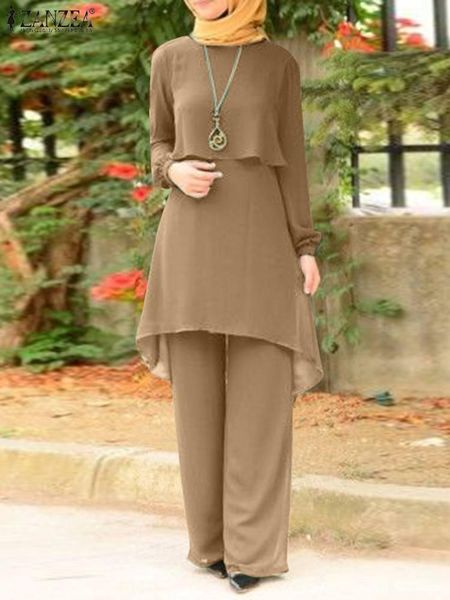 dress zanzea fashion outifits elegant muslim suit 2pcs double layer oneck long sleeve blouse ankle length loose trousers woman set, White
dress zanzea fashion outifits elegant muslim suit 2pcs double layer oneck long sleeve blouse ankle length loose trousers woman set, White