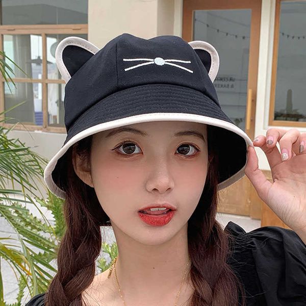wide brim hats korean cartoon cat ears women girls bucket hat spring summer kawaii beach tour sun visor hats wide brim solivd cotton panama, Blue;gray
wide brim hats korean cartoon cat ears women girls bucket hat spring summer kawaii beach tour sun visor hats wide brim solivd cotton panama, Blue;gray