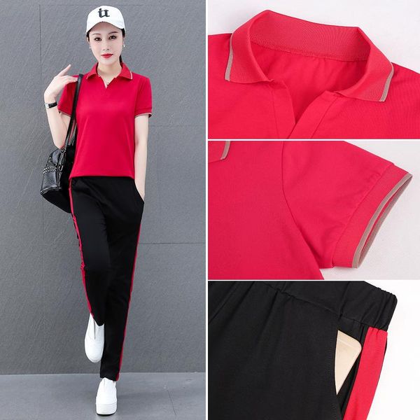 pants female korean fashion trend leisure suit women's 2022 summer new short sleeve loose and versatile thin sports twopiece set, White
pants female korean fashion trend leisure suit women's 2022 summer new short sleeve loose and versatile thin sports twopiece set, White
