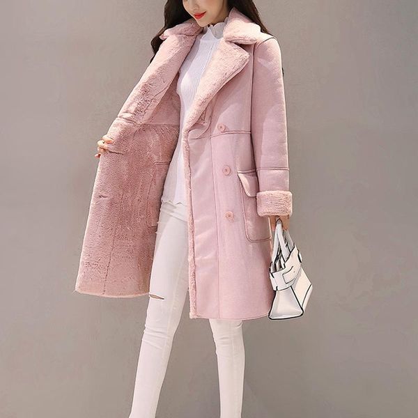 leather women warm velvet thicken faux suede long coats parkas winter jackets female double breasted jacket slim solid lapel overcoat, Black
leather women warm velvet thicken faux suede long coats parkas winter jackets female double breasted jacket slim solid lapel overcoat, Black