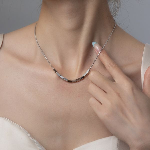 european and american design sense rectangular titanium steel chain necklace personality trend hip hop collarbone chain ins ethos collars, Silver
european and american design sense rectangular titanium steel chain necklace personality trend hip hop collarbone chain ins ethos collars, Silver