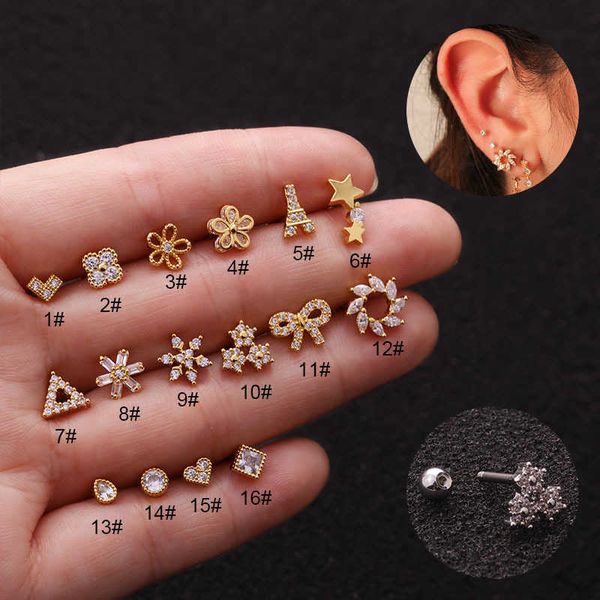 earrings stainless steel screws back stud earrings korean version flower cubic zircon ear bone nails 14k gold plated anti allergy ear ring s, Golden;silver
earrings stainless steel screws back stud earrings korean version flower cubic zircon ear bone nails 14k gold plated anti allergy ear ring s, Golden;silver