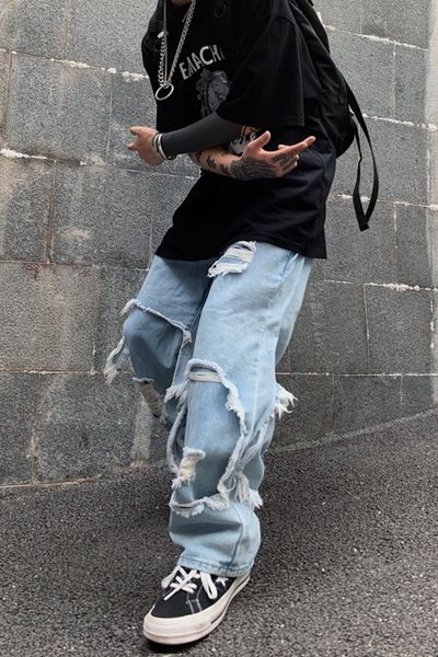 men's jeans harajuku ipped hole denim pant woman man straight patchwork baggy boyfriend y2k punk kpop streetwear hip hop 230426, Blue
men's jeans harajuku ipped hole denim pant woman man straight patchwork baggy boyfriend y2k punk kpop streetwear hip hop 230426, Blue