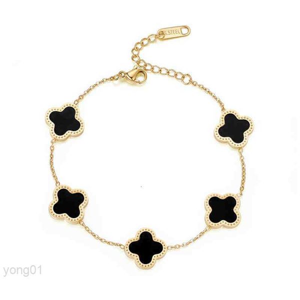 wholale jewelry luxury gift stainls steel 18k gold women lucky flower bracelet, Black
wholale jewelry luxury gift stainls steel 18k gold women lucky flower bracelet, Black