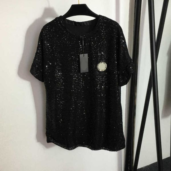 23ss womens designer clothing tee womens t-shirt round neck diamond-studded studded beaded embellished full sequin short sleeve t-shirt wom, White
23ss womens designer clothing tee womens t-shirt round neck diamond-studded studded beaded embellished full sequin short sleeve t-shirt wom, White