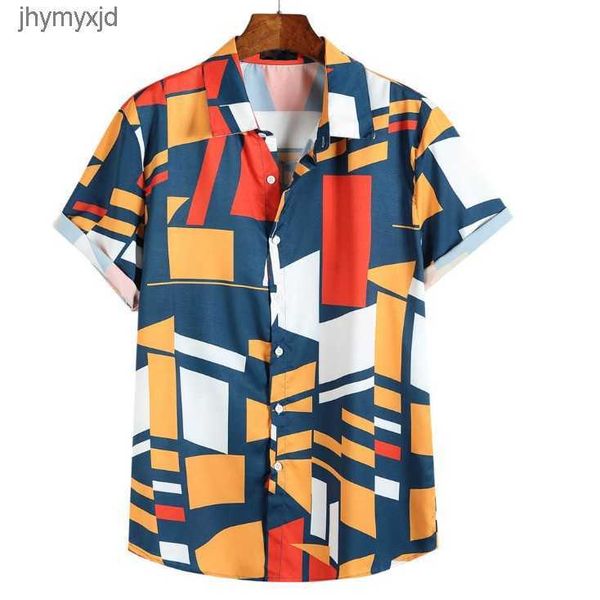 mens contrast color geometric printed shirt turn down collar short sleeve loose men s ful block 9t9d, White;black
mens contrast color geometric printed shirt turn down collar short sleeve loose men s ful block 9t9d, White;black