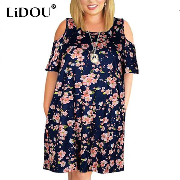 t-shirt summer flower print plus size loose dress women short sleeve casual off shoulder oversized vestidos de fiesta chic robe femme, Black
t-shirt summer flower print plus size loose dress women short sleeve casual off shoulder oversized vestidos de fiesta chic robe femme, Black