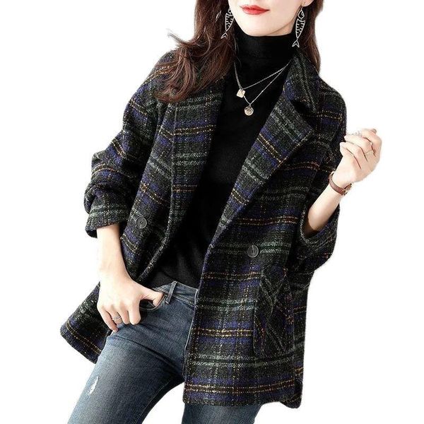 pants plaid suit woolen coat women's 2022 autumn new korean fashion loose retro plaid woolen coat midlength wool blazer vintage green, White
pants plaid suit woolen coat women's 2022 autumn new korean fashion loose retro plaid woolen coat midlength wool blazer vintage green, White