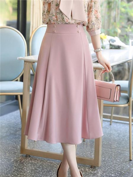 dresses aline skirt women 2021 spring summer skirts korean fashion elegant ol high waisted office lady white pink black midi skirts, Black;gray
dresses aline skirt women 2021 spring summer skirts korean fashion elegant ol high waisted office lady white pink black midi skirts, Black;gray