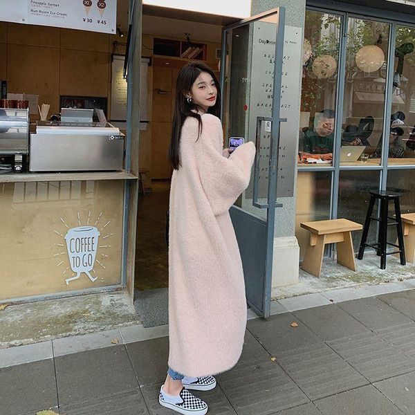 sweaters long knitted cardigan jacket women's autumn winter pink soft loose lazy mink cashmere cardigans sweater korean fashion clothin, White;black
sweaters long knitted cardigan jacket women's autumn winter pink soft loose lazy mink cashmere cardigans sweater korean fashion clothin, White;black