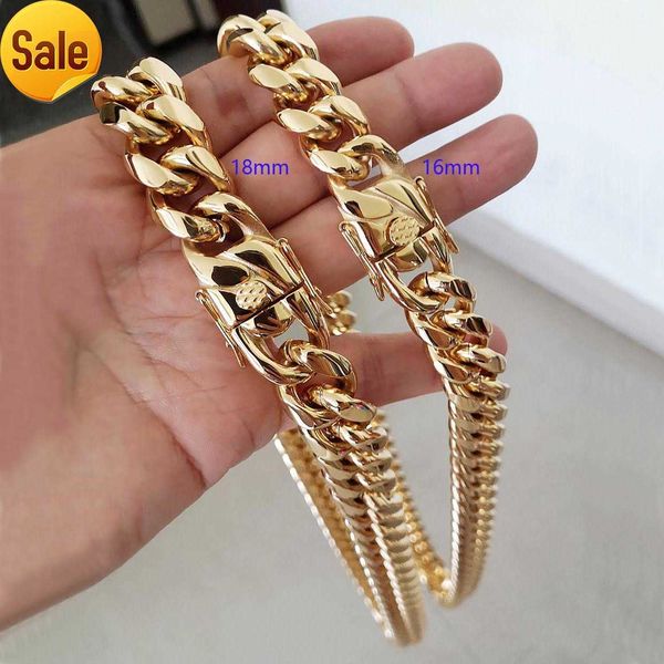 16mm 18mm men hip hop cuban link necklaces bracelets 18k gold plated s925 silver choker jewelry high polished casting chains double safety c
16mm 18mm men hip hop cuban link necklaces bracelets 18k gold plated s925 silver choker jewelry high polished casting chains double safety c