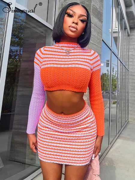 dress simenual patchwork knitted womens two peice sets fashion long sleeve oneck crop mini skirts fall harajuku coord suits, White
dress simenual patchwork knitted womens two peice sets fashion long sleeve oneck crop mini skirts fall harajuku coord suits, White