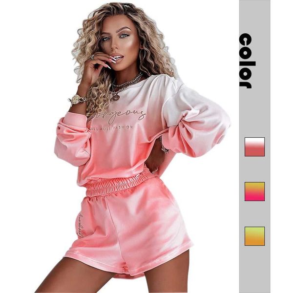 dress autumn casual women's twopiece street style gradient contrast color embroidery longsleeved tshirt women's shorts suit, White
dress autumn casual women's twopiece street style gradient contrast color embroidery longsleeved tshirt women's shorts suit, White