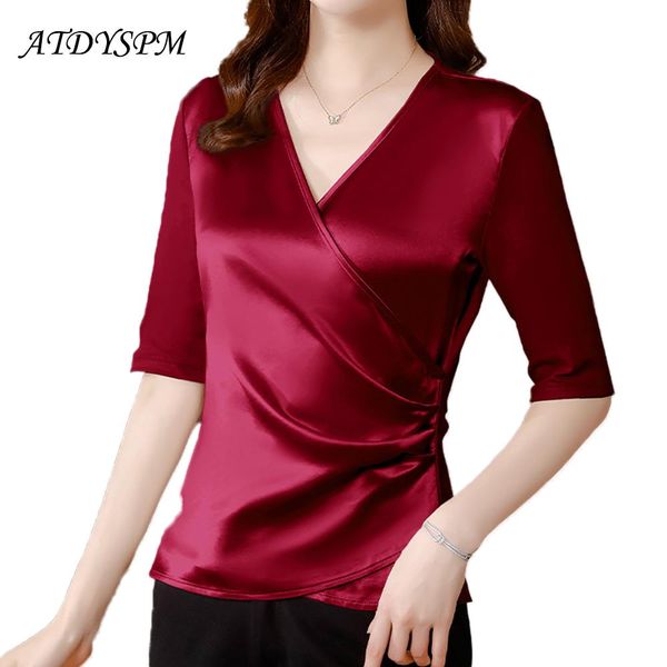t-shirt summer satin shirts women simple comfortable vneck blouses elegant ladies casual short sleeve fashion 2022 women clothing, White
t-shirt summer satin shirts women simple comfortable vneck blouses elegant ladies casual short sleeve fashion 2022 women clothing, White