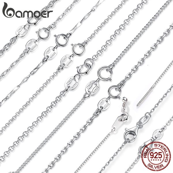 

strands strings classic basic chain 100% 925 sterling silver lobster clasp adjustable necklace chain fashion jewelry for women 230426, Black