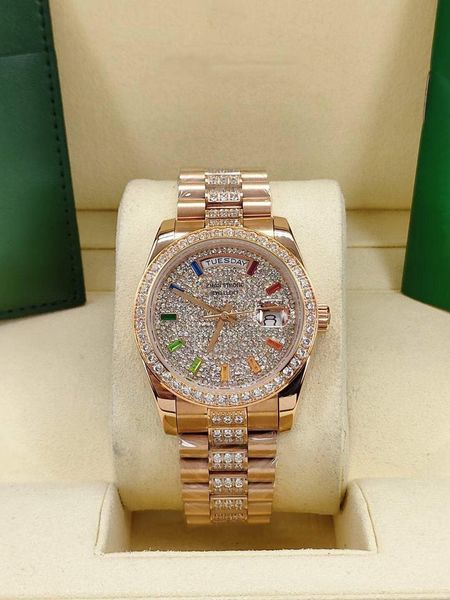 41mm men's automatic mechanical watches 2813 movement diamond bezel full stainless steel strap mens wristwatch waterproof sports design, Slivery;golden
41mm men's automatic mechanical watches 2813 movement diamond bezel full stainless steel strap mens wristwatch waterproof sports design, Slivery;golden