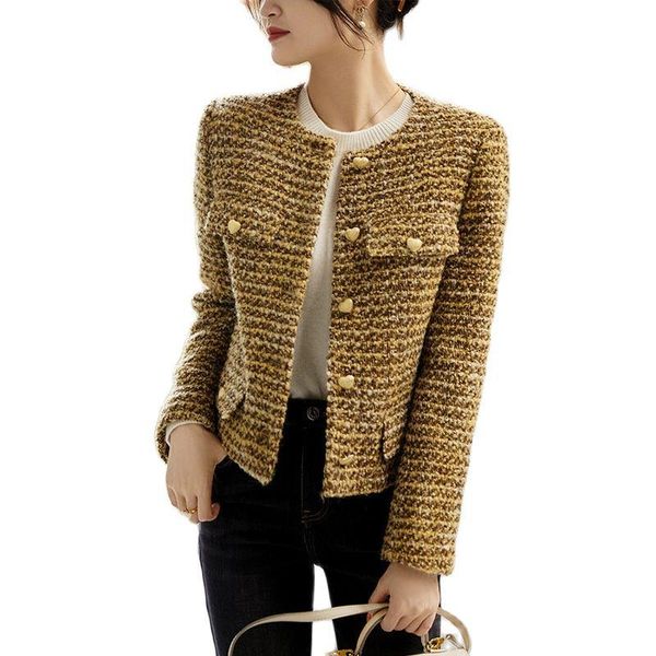 fur short woolen coat 2022 autumn winter new tweed coat elegant retro female ol outwear wool jacket, Black
fur short woolen coat 2022 autumn winter new tweed coat elegant retro female ol outwear wool jacket, Black