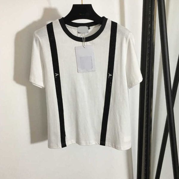 23ss womens designer clothing tee womens t-shirt round neck pure cotton new striped monogram print cotton all-match short sleeve t-shirt wo, White
23ss womens designer clothing tee womens t-shirt round neck pure cotton new striped monogram print cotton all-match short sleeve t-shirt wo, White