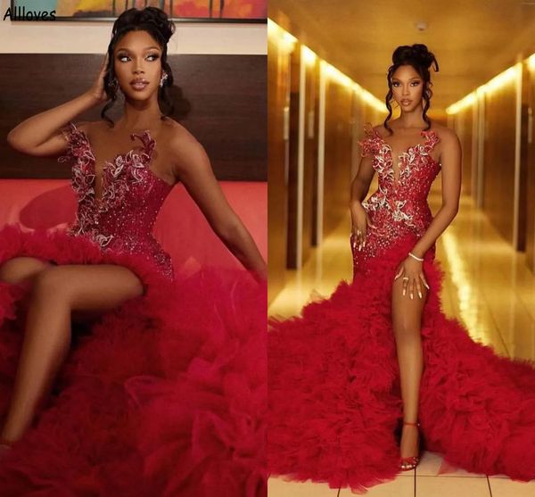 gorgeous cascading ruffles red prom dresses for african girls art lace applique beaded party evening gowns long mermaid thigh split second r, Black
gorgeous cascading ruffles red prom dresses for african girls art lace applique beaded party evening gowns long mermaid thigh split second r, Black