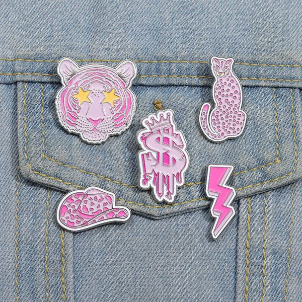 

Pink Enamel Pins Cute Kawaii Metal Badge Brooches For Women Girl Fashion Jewelry