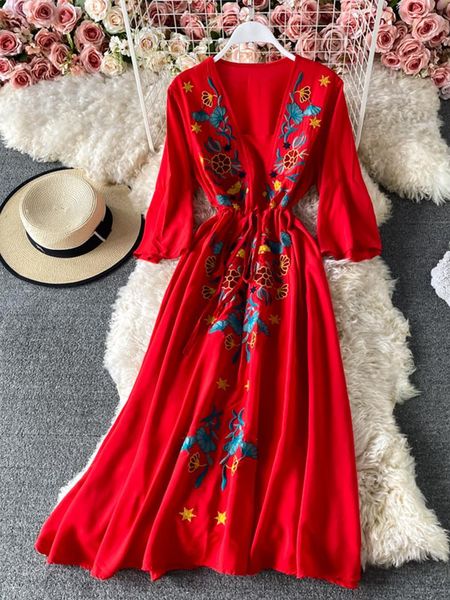 dresses fitaylor 2022 new spring summer casual flare sleeve bohemian female dresses women vneck embroidery midi dresses, Black;gray
dresses fitaylor 2022 new spring summer casual flare sleeve bohemian female dresses women vneck embroidery midi dresses, Black;gray