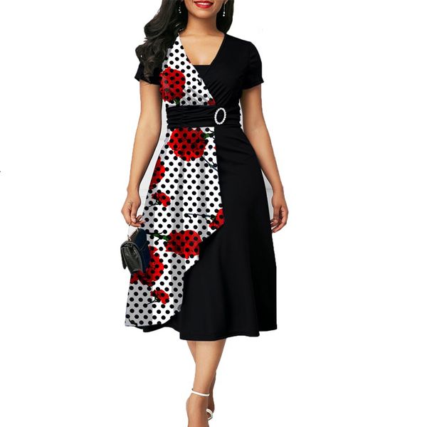 casual dresses oten women elegant short sleeve asymmetric hem v neck polka dot floral print patchwork party mid calf swing dress 230427, Black;gray
casual dresses oten women elegant short sleeve asymmetric hem v neck polka dot floral print patchwork party mid calf swing dress 230427, Black;gray