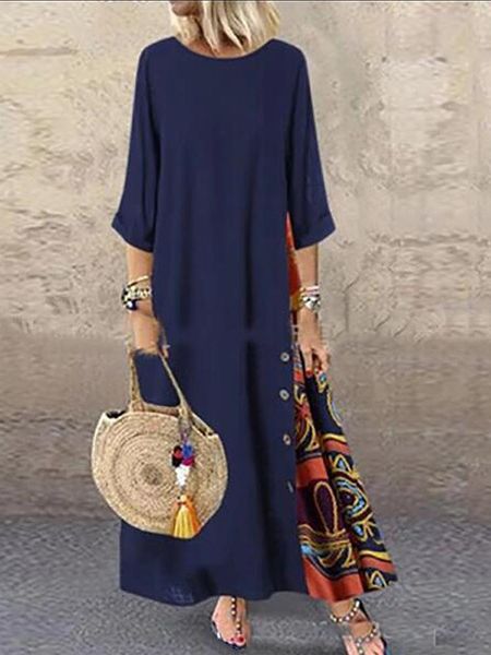 dresses 2022 vintage stiching maxi dress women's printed sundress three quarter sleeve party vestidos female floral robe, Black;gray
dresses 2022 vintage stiching maxi dress women's printed sundress three quarter sleeve party vestidos female floral robe, Black;gray