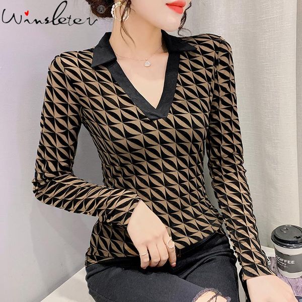 t-shirt madblack korean clothes lady flocking tshirt chic vneck color blocking print women long sleeve all match new tees t1d022a, White
t-shirt madblack korean clothes lady flocking tshirt chic vneck color blocking print women long sleeve all match new tees t1d022a, White