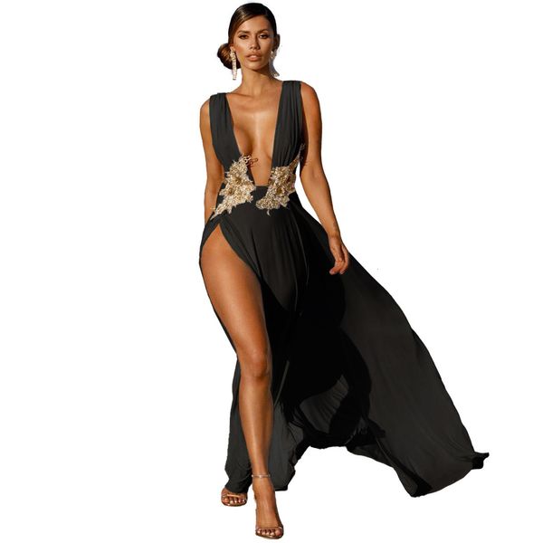 casual dresses deariri floral sequins bare back deep v high slit wedding party evening dress 230426, Black;gray
casual dresses deariri floral sequins bare back deep v high slit wedding party evening dress 230426, Black;gray