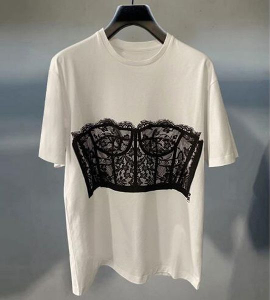 t-shirt summer women's round neck ladies style threedimensional lace tube front and back printed shortsleeved tshirt, White
t-shirt summer women's round neck ladies style threedimensional lace tube front and back printed shortsleeved tshirt, White