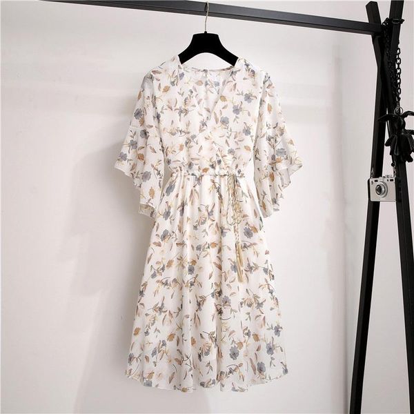 dresses summer chiffon women's vneck print dresses elegant ruffle sleeeve slim new 2021 casual drawstring ladies vacation dress, Black;gray
dresses summer chiffon women's vneck print dresses elegant ruffle sleeeve slim new 2021 casual drawstring ladies vacation dress, Black;gray