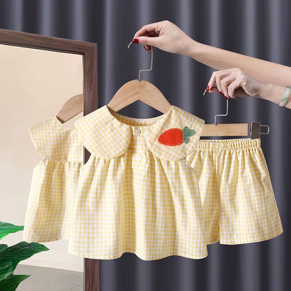 rompers girls checker set 06 year old summer doll neck sleeveless shorts 2 piece baby clothes born 230427, Blue
rompers girls checker set 06 year old summer doll neck sleeveless shorts 2 piece baby clothes born 230427, Blue