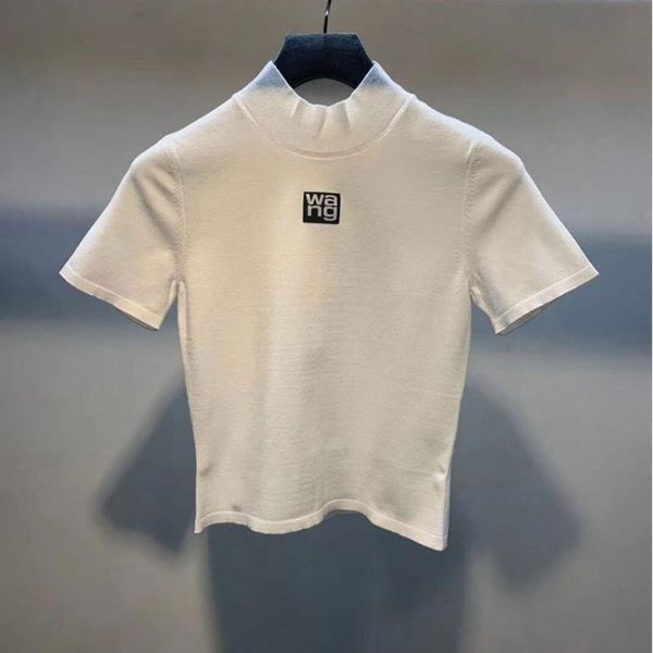 women's designer t shirts slim-fit knited tshirts for women summer print letter pullover short sleeve t-shirt female crop graphic tees, White
women's designer t shirts slim-fit knited tshirts for women summer print letter pullover short sleeve t-shirt female crop graphic tees, White