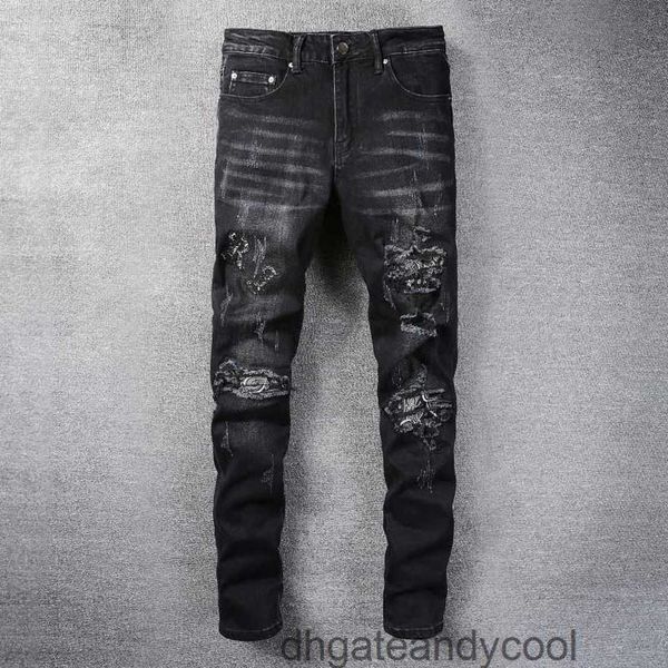 embroidered 2023 denim holes jeans designer pants man old 's new black cashew letters flowers slim fit small feet fog jeans men's, Blue
embroidered 2023 denim holes jeans designer pants man old 's new black cashew letters flowers slim fit small feet fog jeans men's, Blue