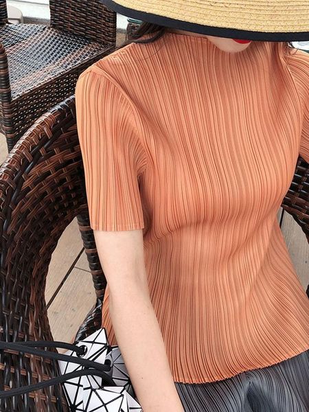 t-shirt miyake pleated short sleeved women 2022 summer classic casual orange tshirt, White
t-shirt miyake pleated short sleeved women 2022 summer classic casual orange tshirt, White