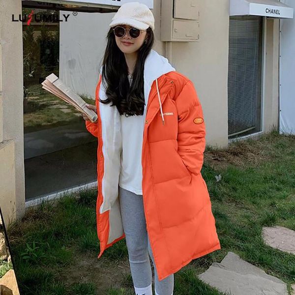 leather lusumily loose winter warm parkas women hooded snow coats cotton padded jackets midlong female thick down jacket outwear, Black
leather lusumily loose winter warm parkas women hooded snow coats cotton padded jackets midlong female thick down jacket outwear, Black