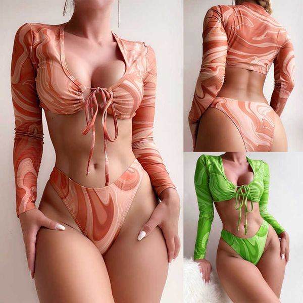 new tie 2023 dyed long sleeve sunscreen split swimsuit women's ins lace up high waist swimsuit bikini
new tie 2023 dyed long sleeve sunscreen split swimsuit women's ins lace up high waist swimsuit bikini