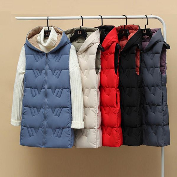 vests 2021 autumn winter two sides wear long vest warm hooded waistcoat women coat thicken cotton padded female sleeveless jacket new, Black;white
vests 2021 autumn winter two sides wear long vest warm hooded waistcoat women coat thicken cotton padded female sleeveless jacket new, Black;white