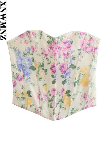 t-shirt xnwmnz 2022 women fashion front metal hooks floral print bustier vintage sweetheart neck exposed shoulders female camis mujer, White
t-shirt xnwmnz 2022 women fashion front metal hooks floral print bustier vintage sweetheart neck exposed shoulders female camis mujer, White