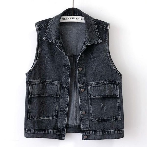 vests 2022 new spring summer women denim vest loose korean pocket sleeveless jacket casual jeans waistcoat femme chaleco mujer 5xl, Black;white
vests 2022 new spring summer women denim vest loose korean pocket sleeveless jacket casual jeans waistcoat femme chaleco mujer 5xl, Black;white