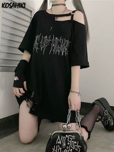 women's t-shirt kosahiki y2k girl letter print off shoulder punk t-shirts women casual street black gothic t shirt harajuku streetwear, White
women's t-shirt kosahiki y2k girl letter print off shoulder punk t-shirts women casual street black gothic t shirt harajuku streetwear, White