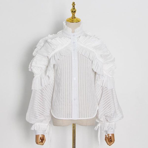 polos fashion long sleeve striped shirt stand collar patchwork lantern sleeve blouse shirt office lady elegant shirts autumn 2021, White
polos fashion long sleeve striped shirt stand collar patchwork lantern sleeve blouse shirt office lady elegant shirts autumn 2021, White