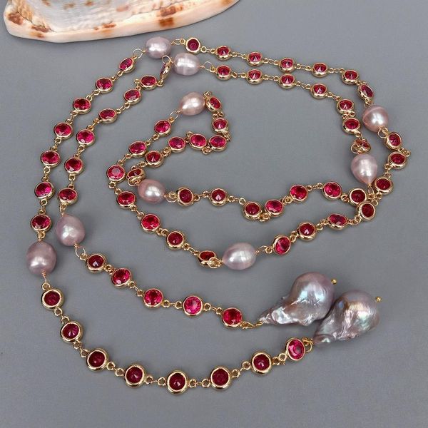 chokers y.ying cultured purple keshi pearl fuchsia color cz pave long chain long necklace 49" 230428, Golden;silver
chokers y.ying cultured purple keshi pearl fuchsia color cz pave long chain long necklace 49" 230428, Golden;silver