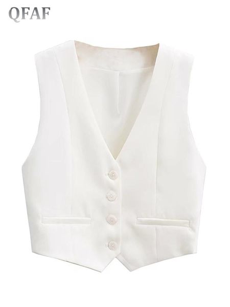 vests qfaf women fashion front buttons cropped waistcoat vintage v neck sleeveless vest streetwear female outerwear chic, Black;white
vests qfaf women fashion front buttons cropped waistcoat vintage v neck sleeveless vest streetwear female outerwear chic, Black;white