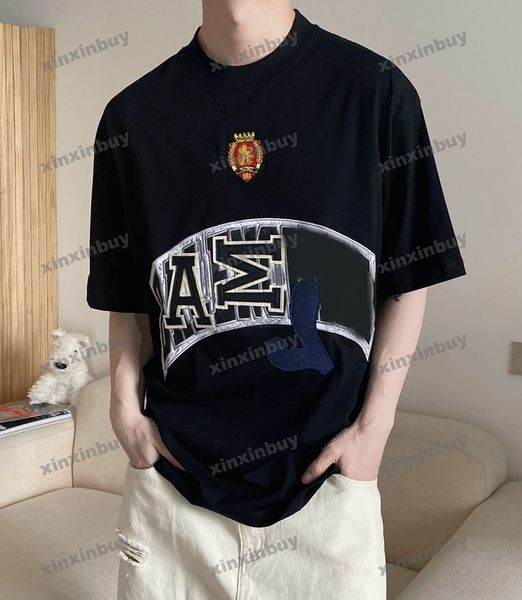 xinxinbuy men designer tee t shirt 23ss paris letter embroidery patch short sleeve cotton women black white blue s-2xl, Black;brown
xinxinbuy men designer tee t shirt 23ss paris letter embroidery patch short sleeve cotton women black white blue s-2xl, Black;brown