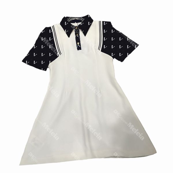 patchwork women dresses designer letter print ladies dress short sleeve a line dress for female, Black
patchwork women dresses designer letter print ladies dress short sleeve a line dress for female, Black