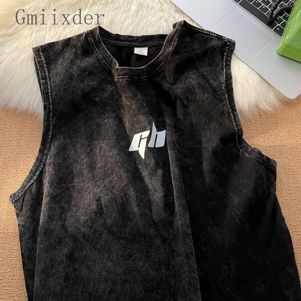 men' tank gmiixder high street vintage sleeveless shirt washed sweatshirt gym streetwear oversize hiphop punk tshirt 230427, White;black
men' tank gmiixder high street vintage sleeveless shirt washed sweatshirt gym streetwear oversize hiphop punk tshirt 230427, White;black