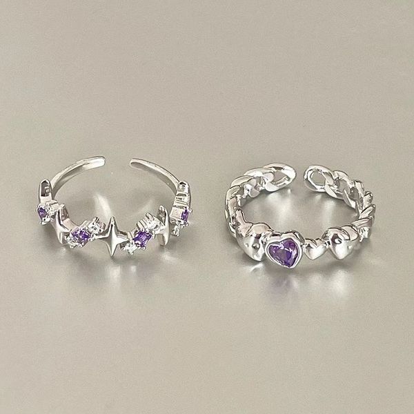 promise rings couple rings for women purple zircon love four-pointed star open ring female students combination superimposed style ins sweet, Silver
promise rings couple rings for women purple zircon love four-pointed star open ring female students combination superimposed style ins sweet, Silver